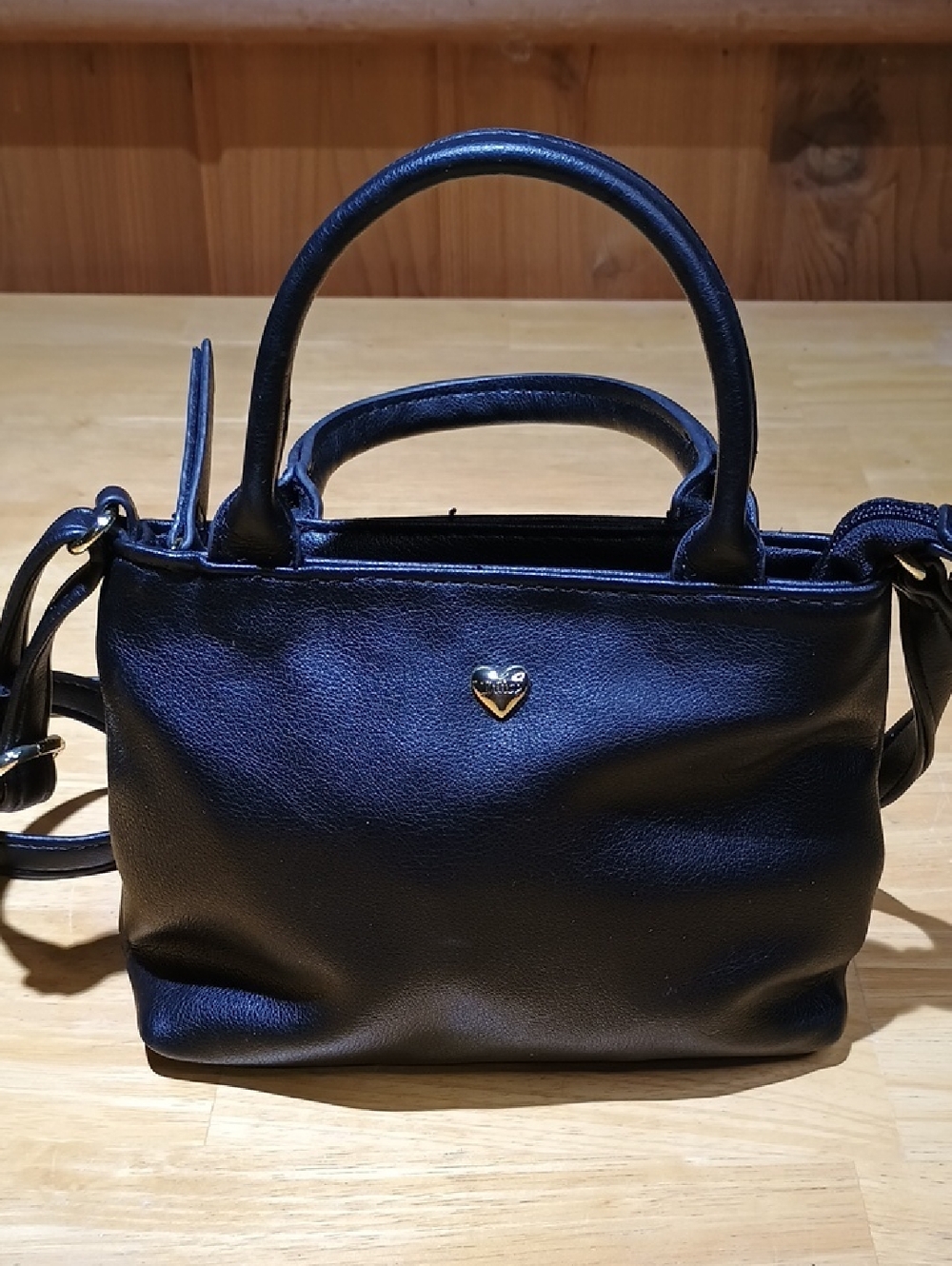 Juicy Couture Black Mini Top-Handle Shoulder Strap with Heart Charm